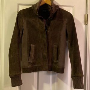Theory dark brown suede jacket